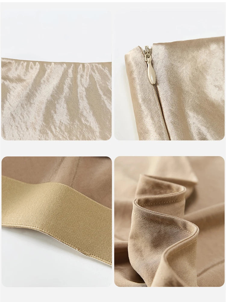 Satin Maxi Skirt - High Waist Trumpet