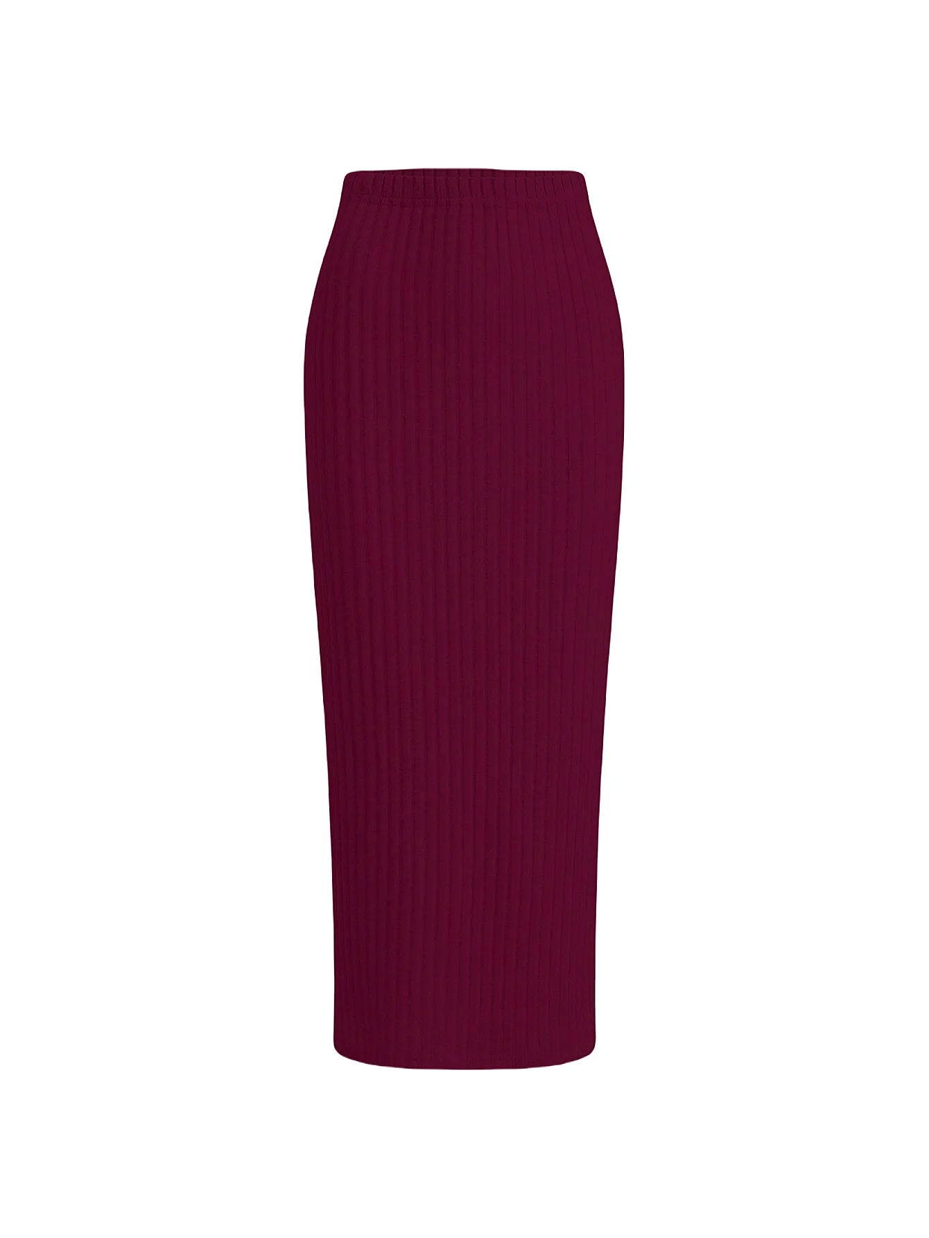 Falda Midi Casual Mujer Cintura Elástica