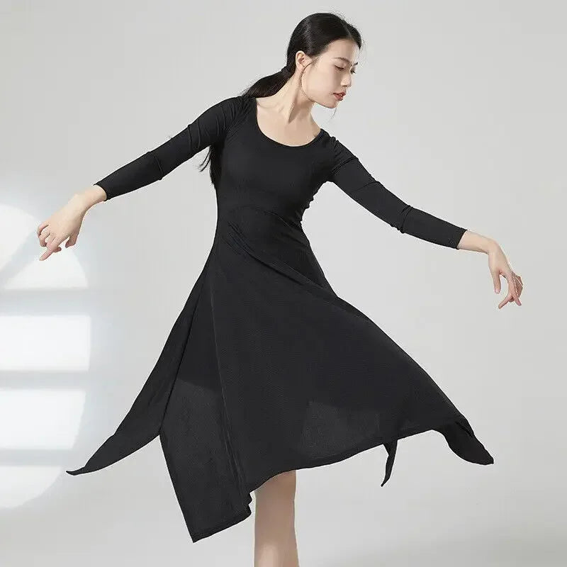 Vestido Danza Moderna Mujer Irregular Cuello U