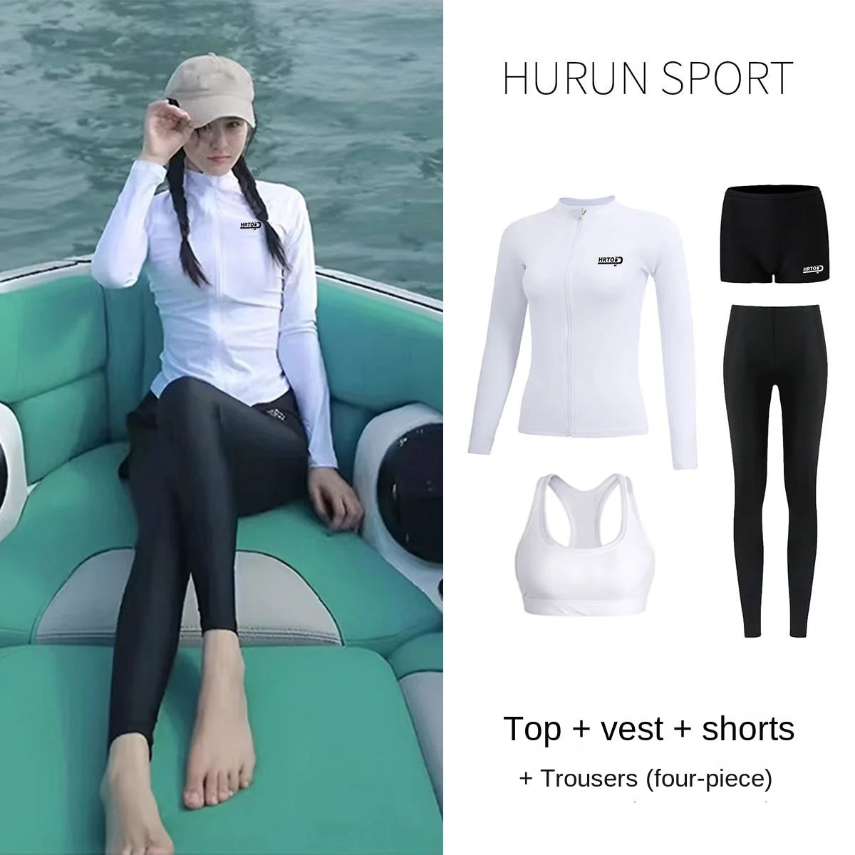 Woman Swimsuit Tankini Beachwear Women's Beach Cover-Up On The Sea Swimwear Suit Sexy 4 Pieces Long Sleeve Pants UV Protection