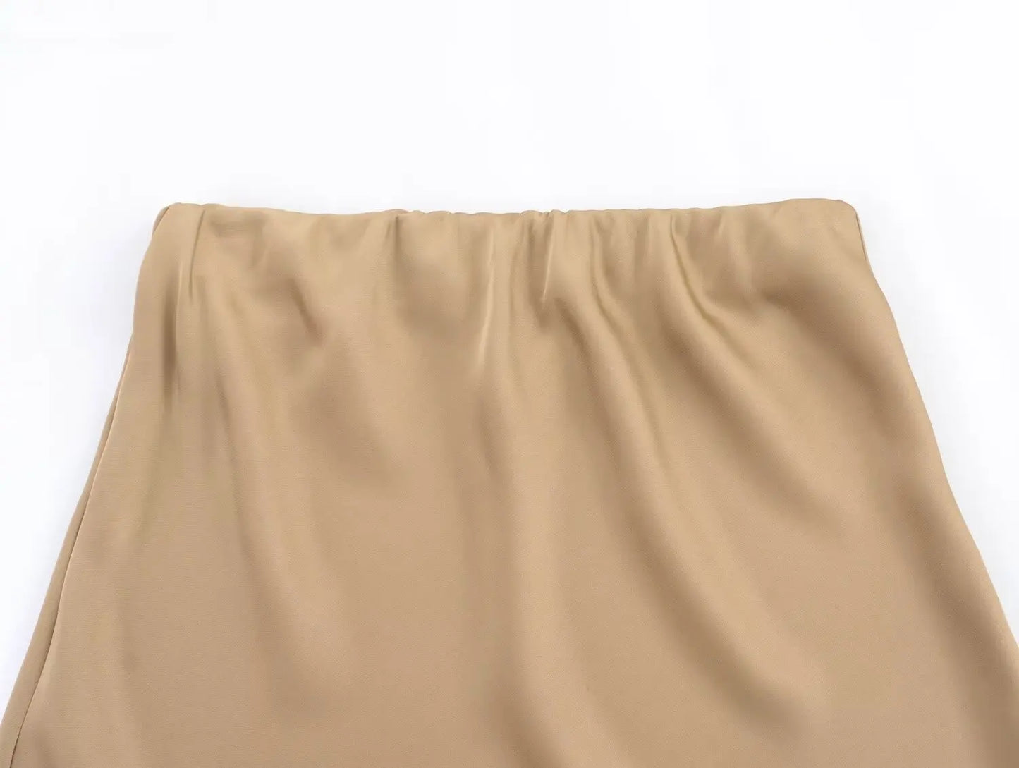 Satin Midi Skirt - High Waist