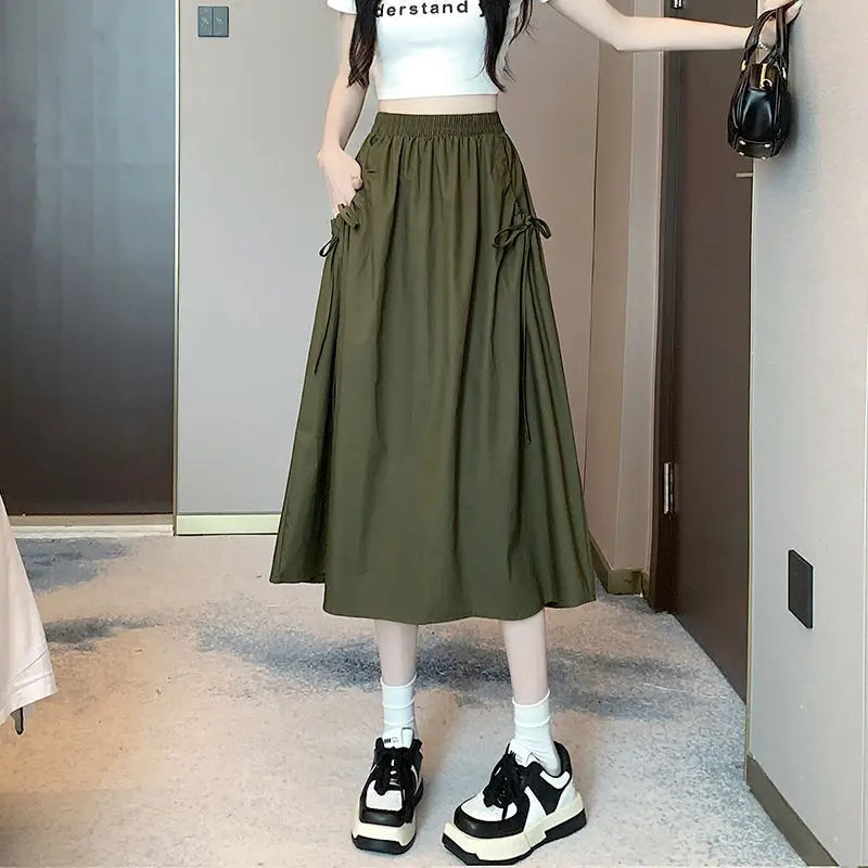 Drawstring Cargo Skirt - Stylish Elegant