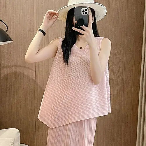 Conjunto Dos Piezas Flecos - Top Sin Mangas Falda A-Line