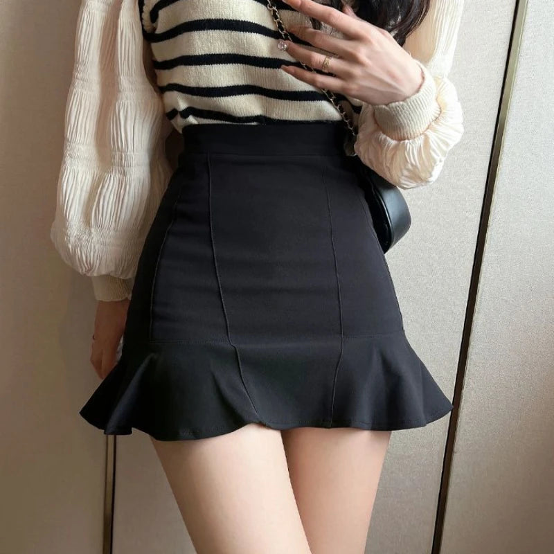 Ruffle Mini Skirt - Vintage Korean Harajuku