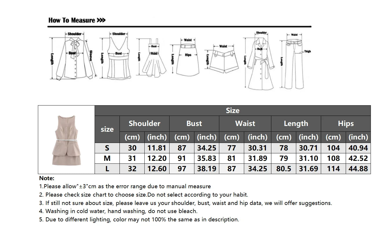 Midi Dress - Beige Contrast Sleeveless Belt 2025