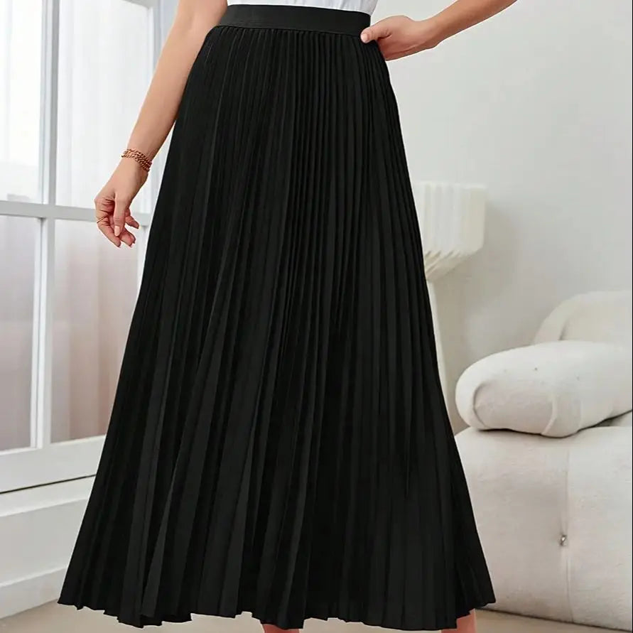 Pleated Midi Skirt - Umbrella Elegant