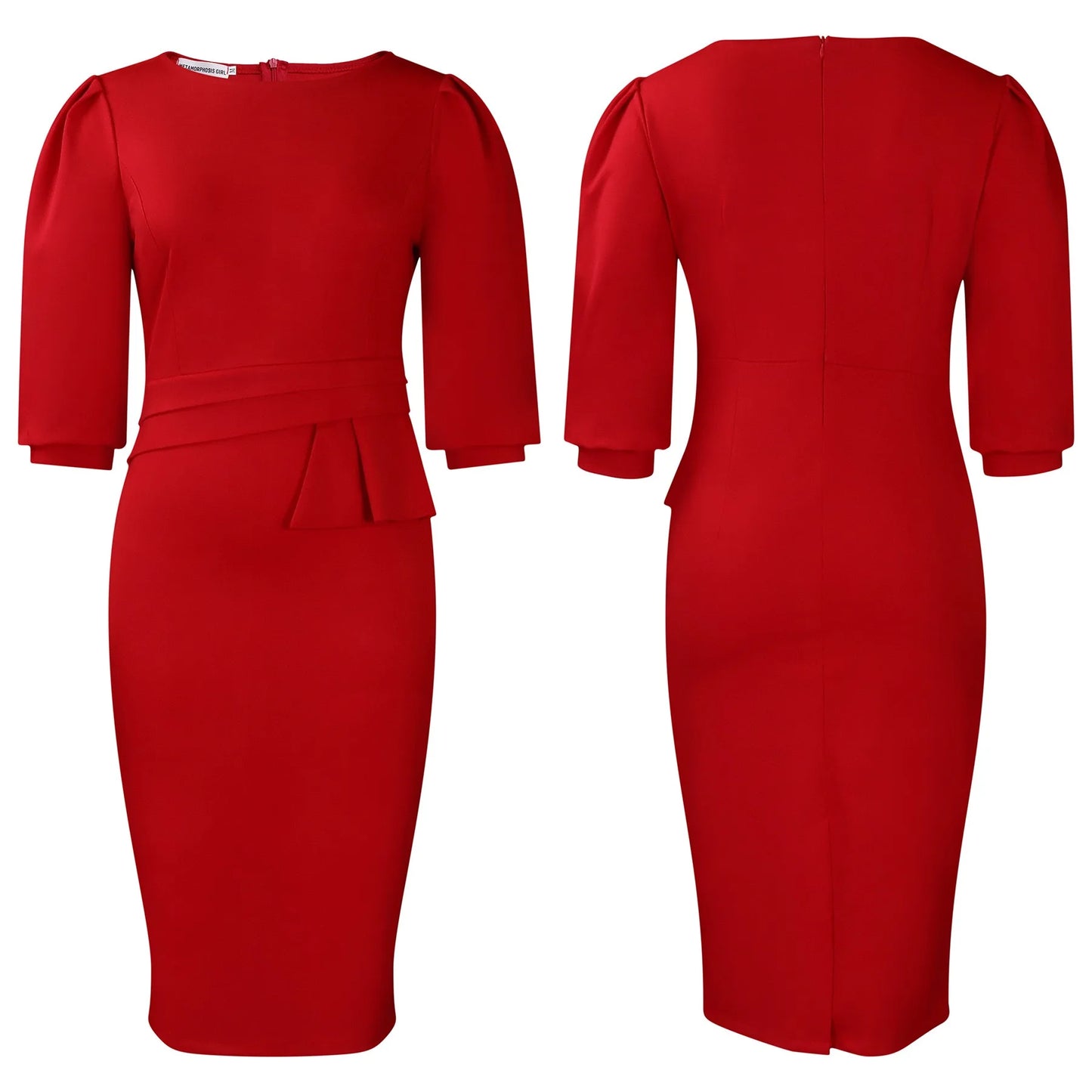 Office Dress - Sheath Half Sleeve Business