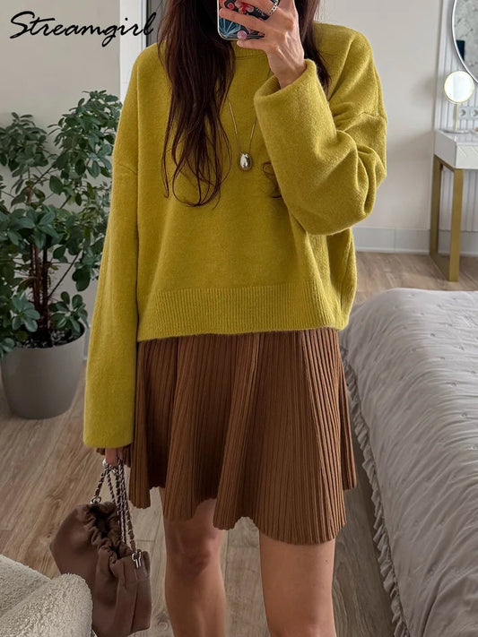 Two Piece Set - Sweater & Mini Skirt