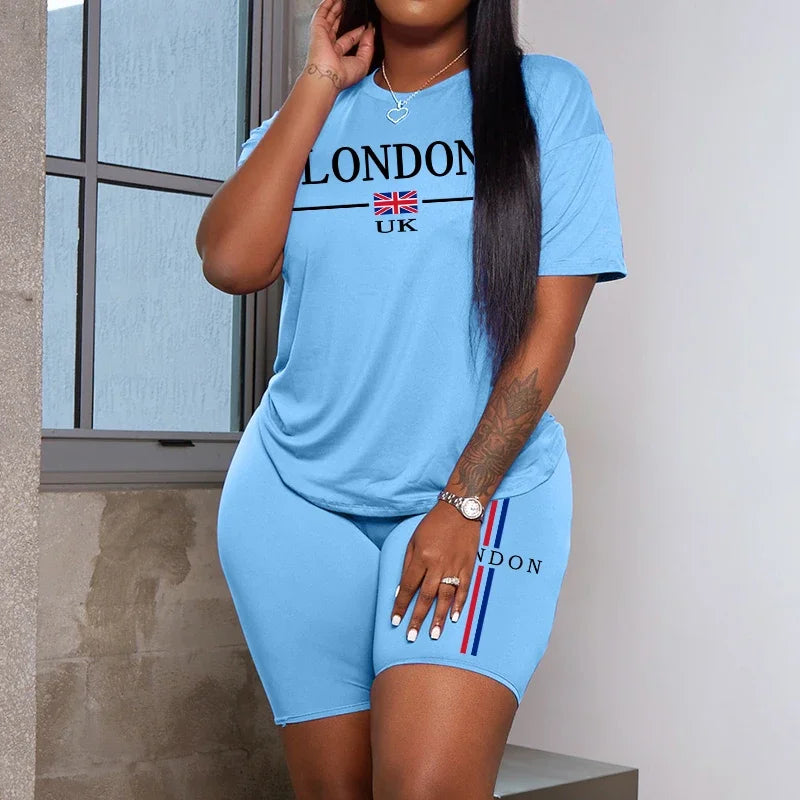 Conjunto Casual Mujer Camiseta Manga Corta y Shorts