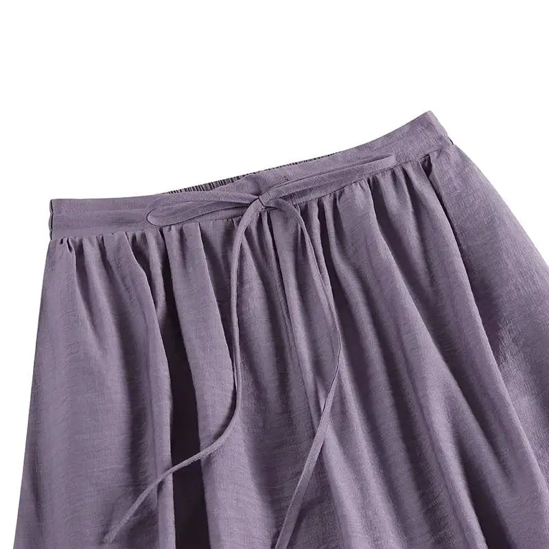 ZANZEA Elegant Faldas Flowy A-line Pleated Skirt 2024 Casual Women Elastic Waist Skirts Party Loose High Waist Solid Maxi Skirt