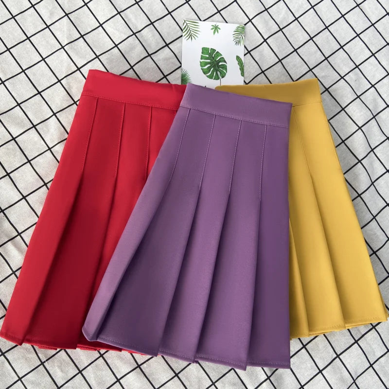 Minifalda Plisada Mujer Cintura Alta Estilo Coreano
