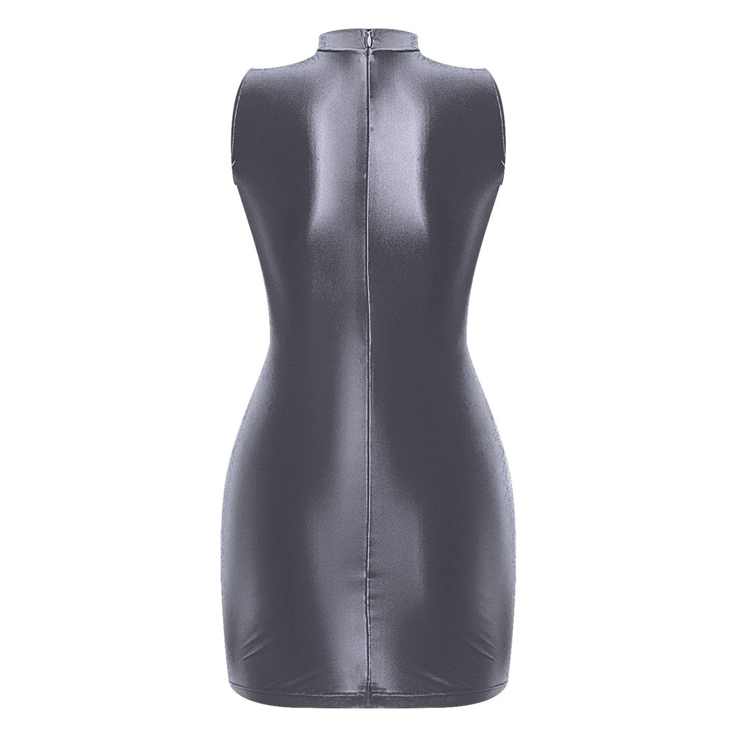 Pencil Dress - Sleeveless Cutout Mock Neck