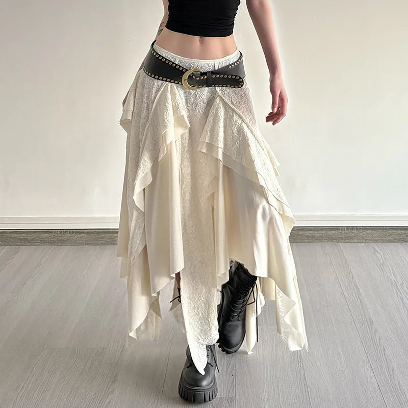 Falda Larga Irregular Mujer Diseño Urbano Verano