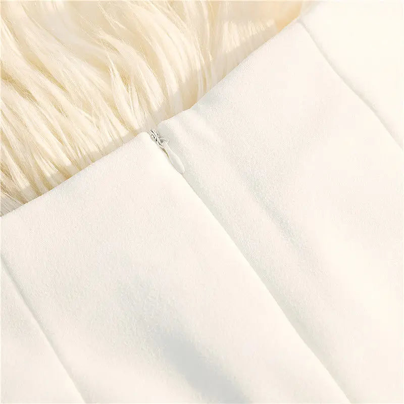 Ruffles Mini Skirt - High Waist A-Line Zipper Style C