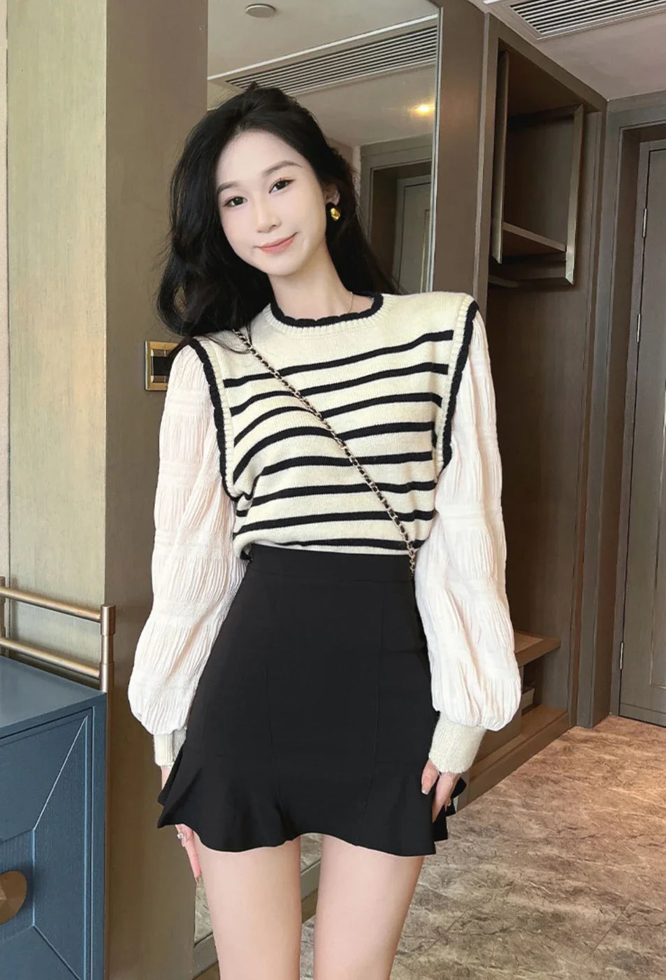 Ruffle Mini Skirt - Vintage Korean Harajuku