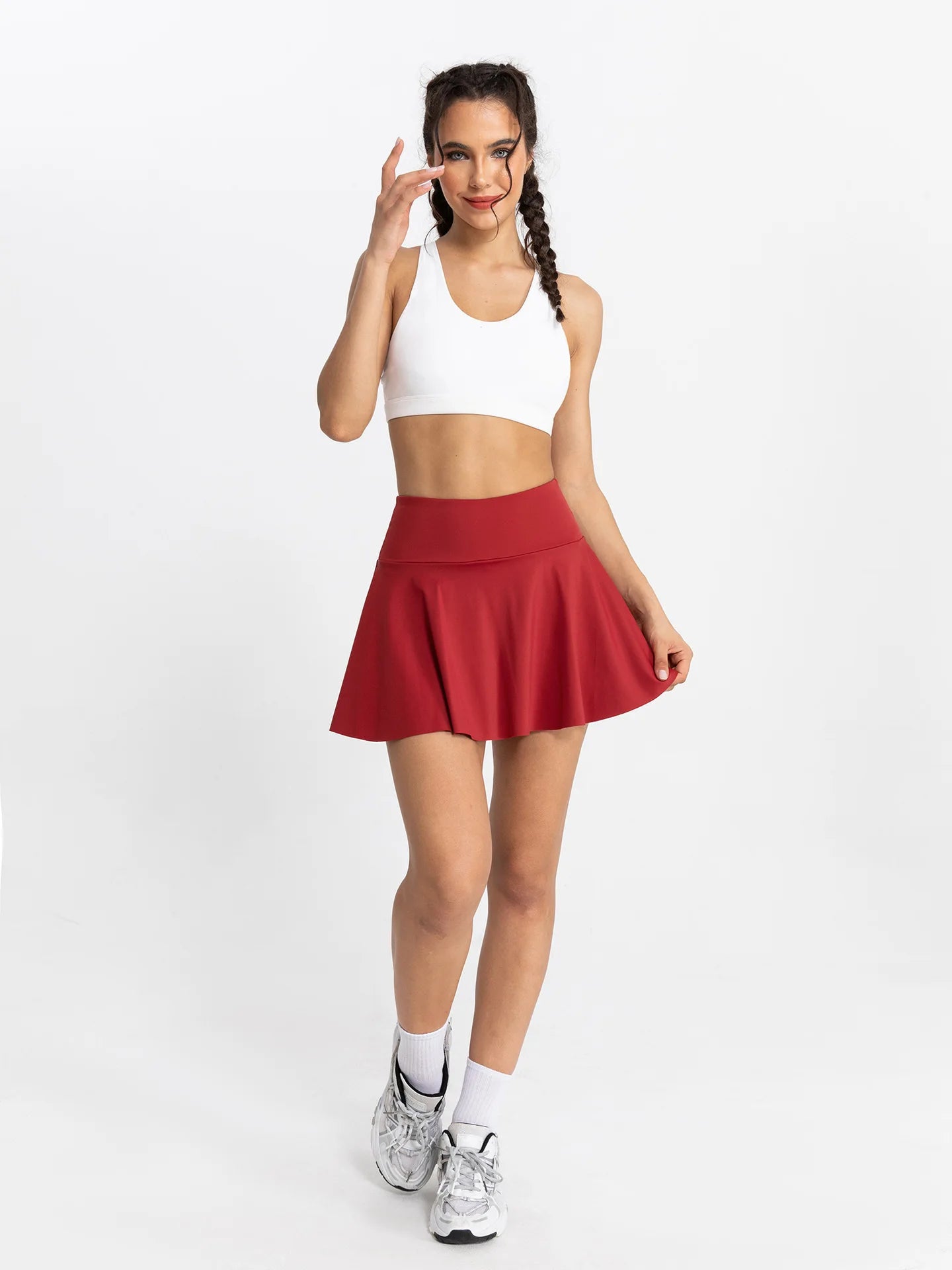 Women Tennis Skirt Women Fitness Sports Skirt With Built-In Shorts Yoga Fitness High Elastic Girl Sweatpants Skirts Golf Skorts