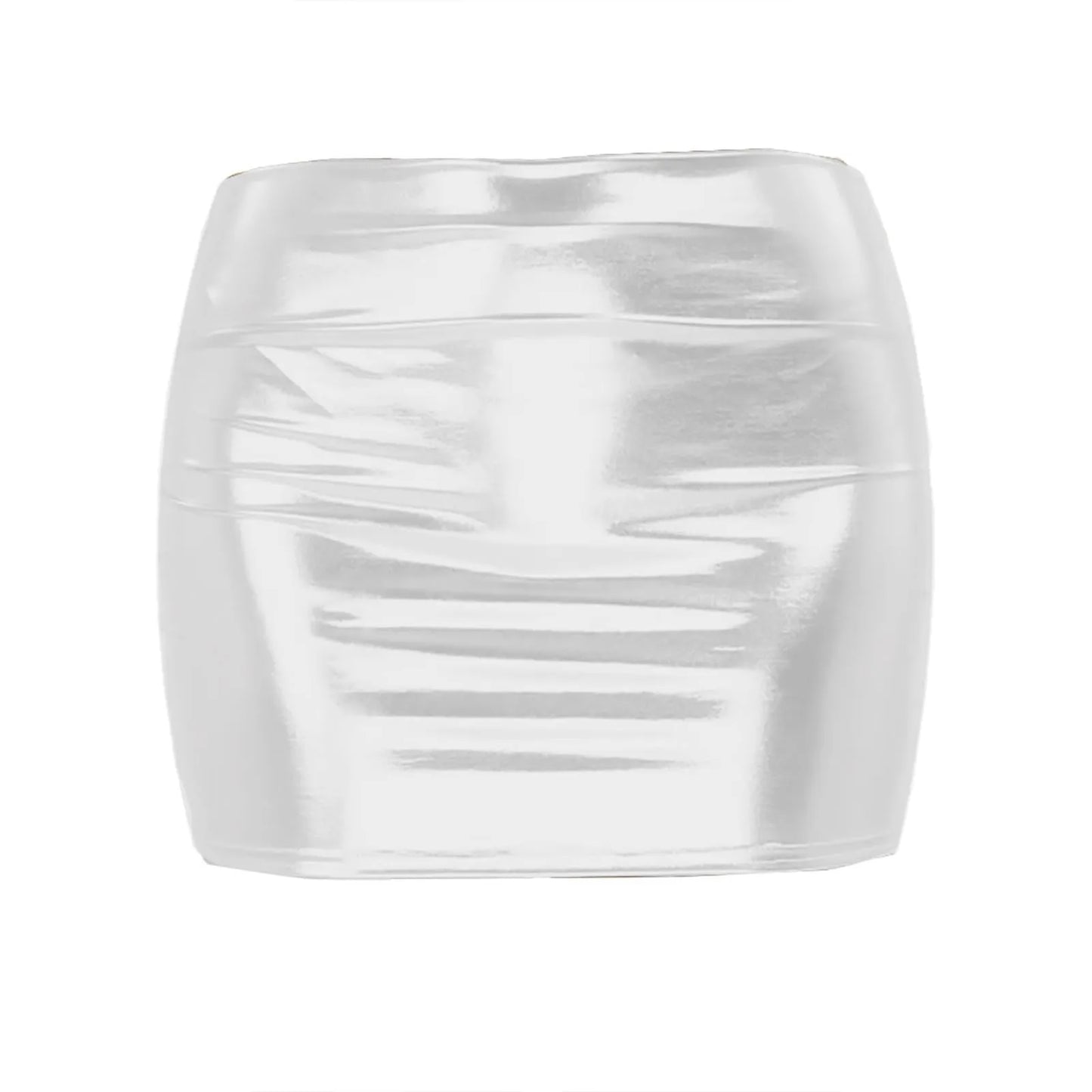 Minifalda Cuero Brillante Sólida - Cintura Alta Club Fiesta