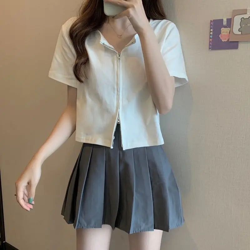 Camiseta Corta con Cuello - Manga Corta Casual Verano