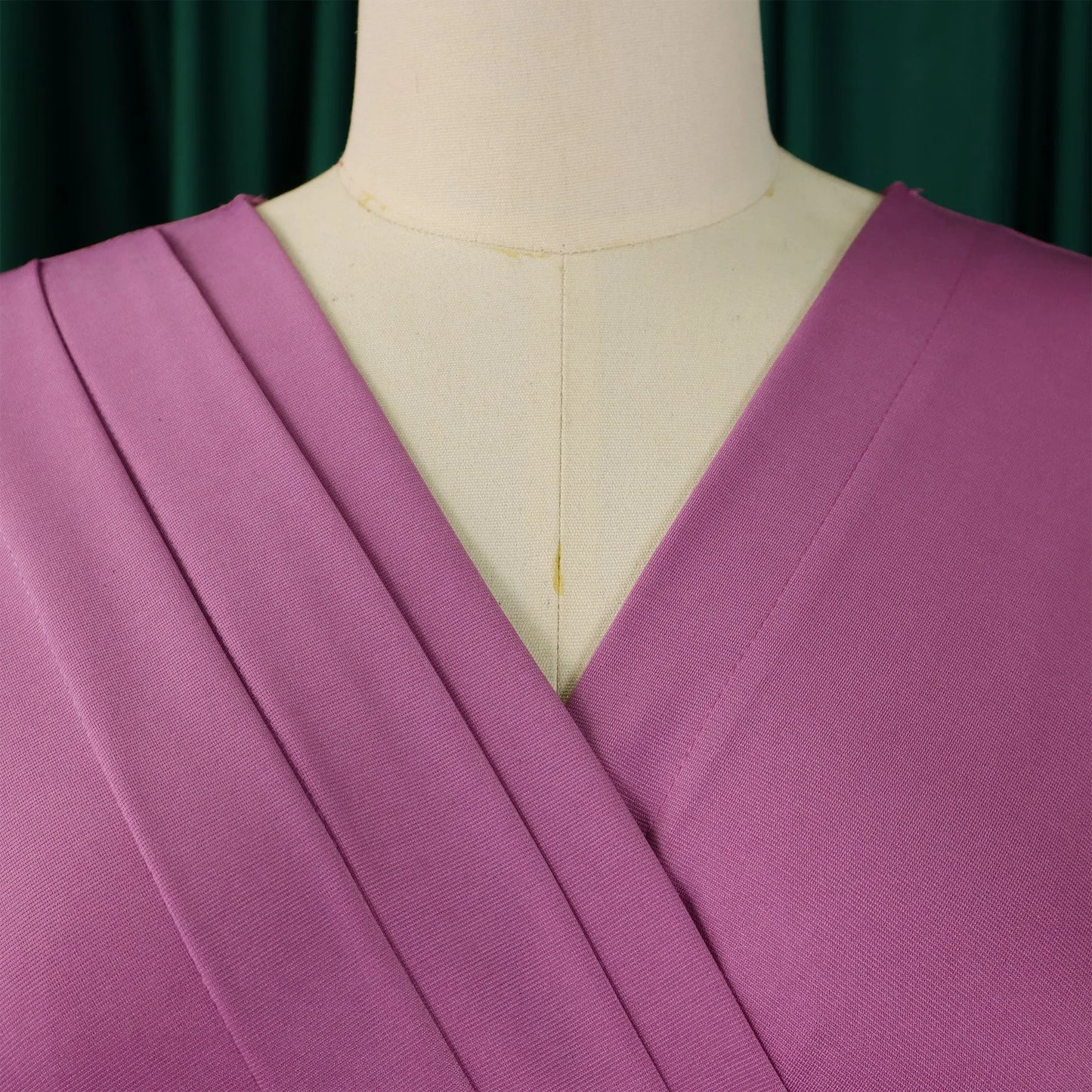 Office Dress - V Neck Belt Pleated Midi