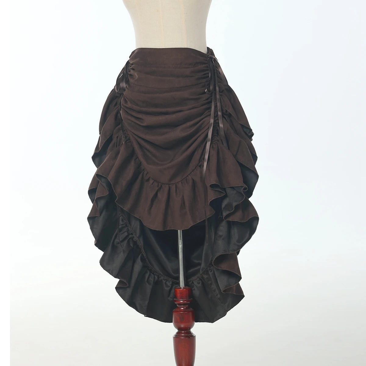 Pirate Skirt Women Renaissance Gothic Medieval Costume Drawstring High Low Skirt Victorian Steampunk Ruffles Irregular Skirts