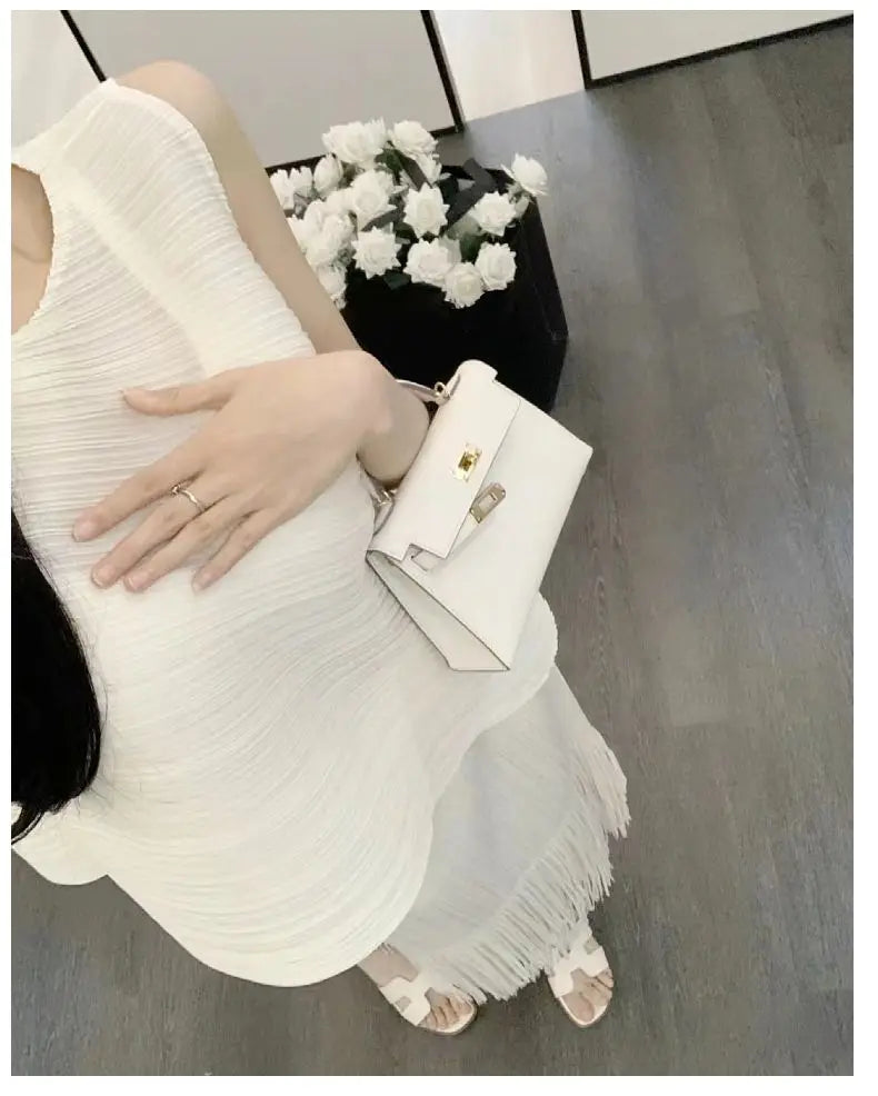 Conjunto Dos Piezas Flecos - Top Sin Mangas Falda A-Line