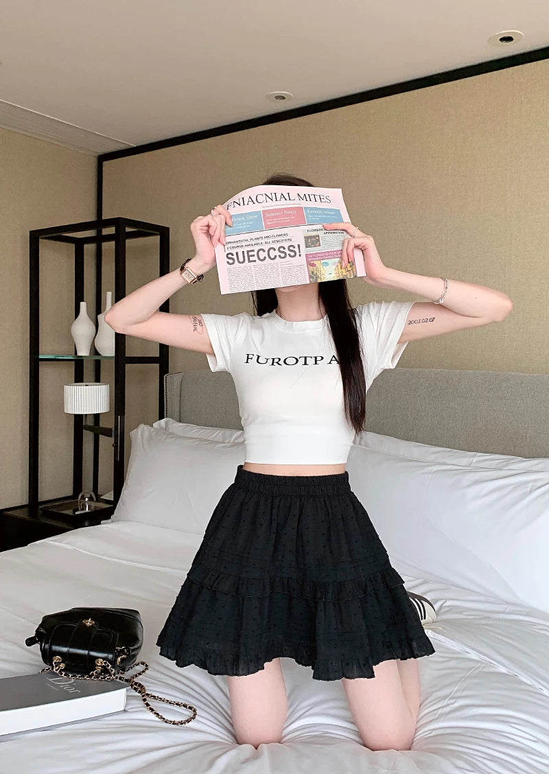 A-Line Mini Skirt - Preppy Street Style A