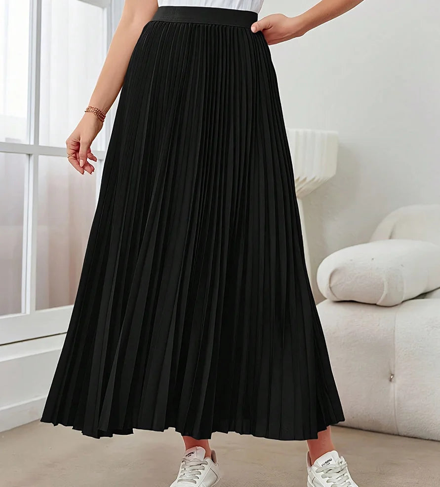 Pleated Midi Skirt - Umbrella Elegant