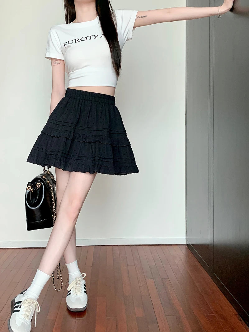 A-Line Mini Skirt - Preppy Street Style A