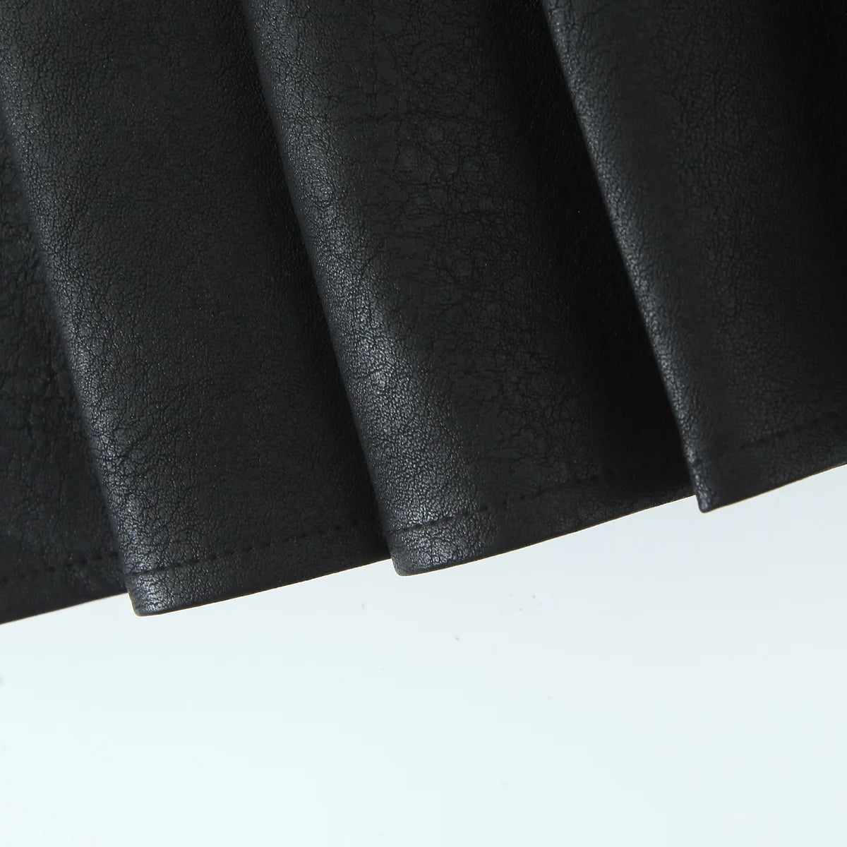 Y2K PU Leather Pleated Mini Skirt With Shorts lining Sexy Metal eyelets Cross Bandage Low Waist Short Skater Coffee Black