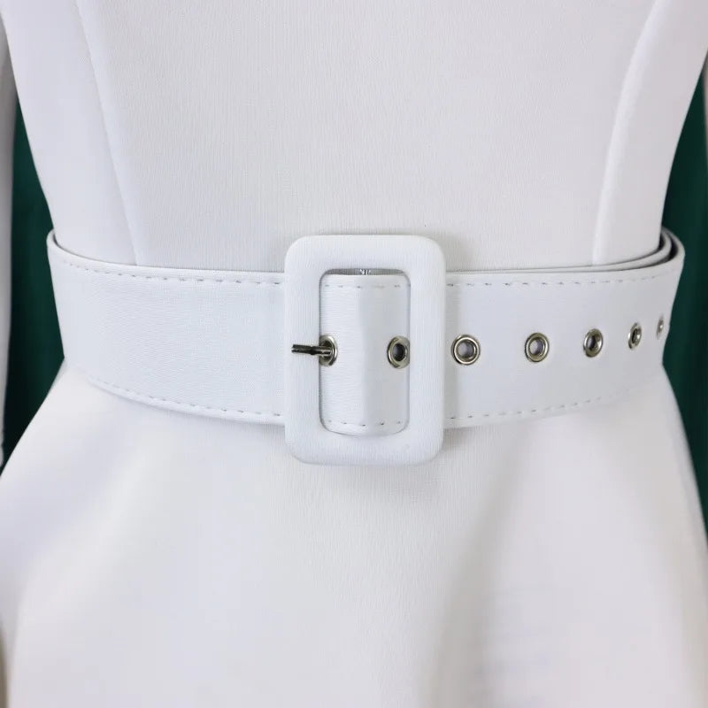 Party Dress - A-Line Belt Three Quarter Sleeve