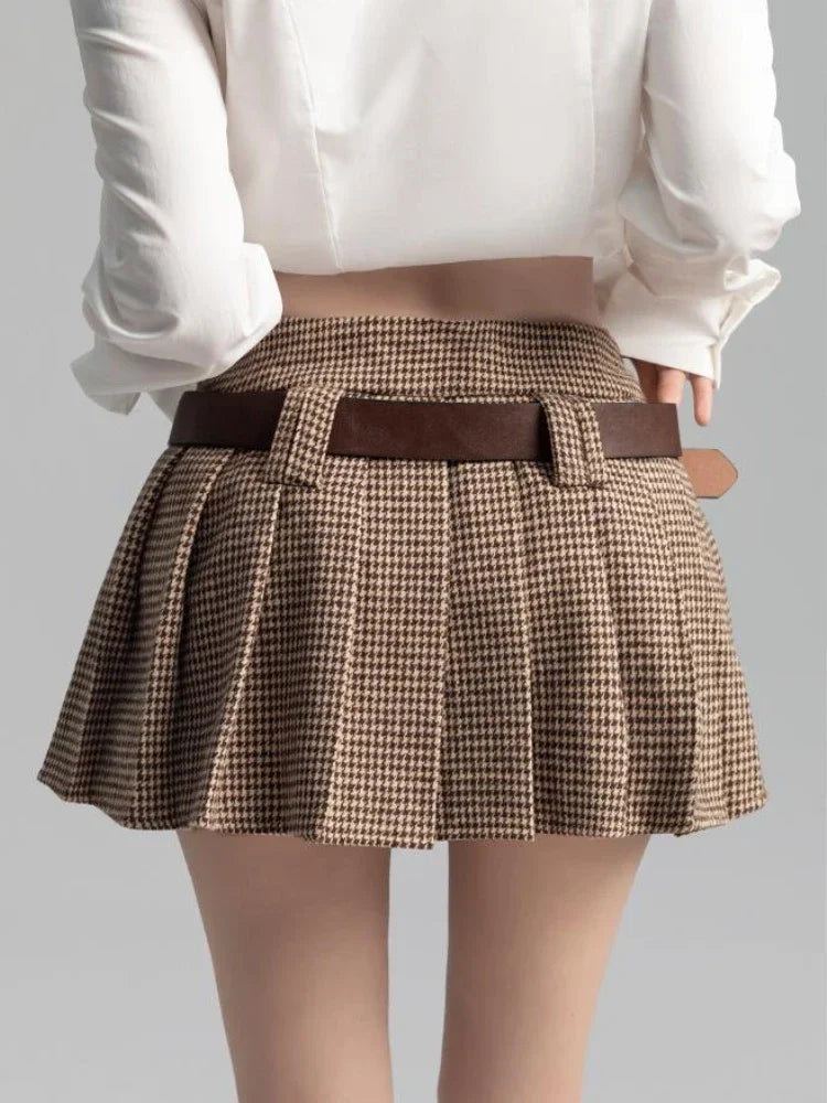 Plaid Mini Skirt - Preppy Japanese Retro Style B