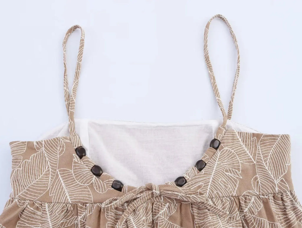 Conjunto Mujer Casual Top Bordado Pierna Ancha Holgado