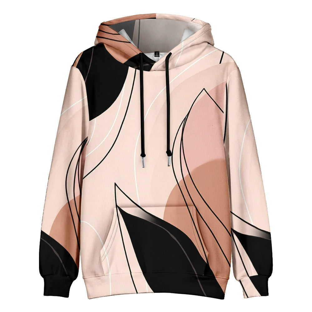 Polerón Capucha Mujer Estampado Sueco Floral Bolsillo Canguro