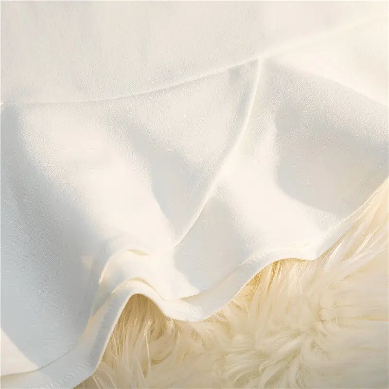 Ruffles Mini Skirt - High Waist A-Line Zipper Style C