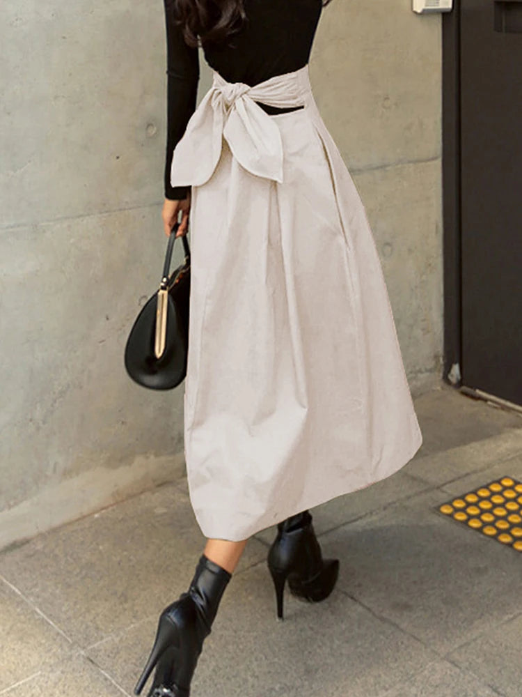 PU Leather Maxi Skirt - High Waist Zipper Style A