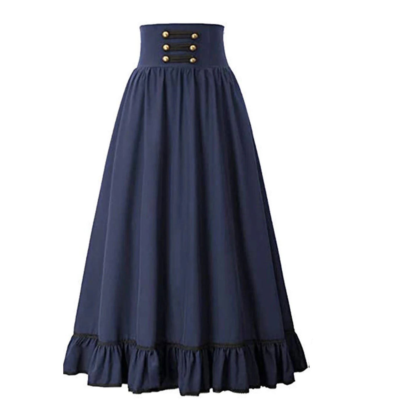 Victorian Maxi Skirt - High Waist Pleated Gothic