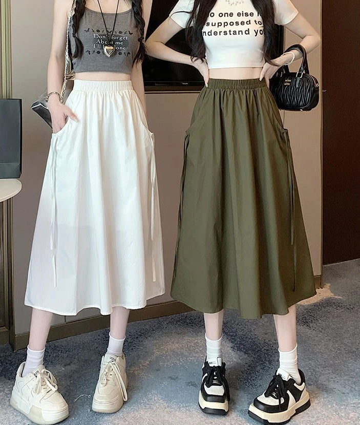 Drawstring Cargo Skirt - Stylish Elegant