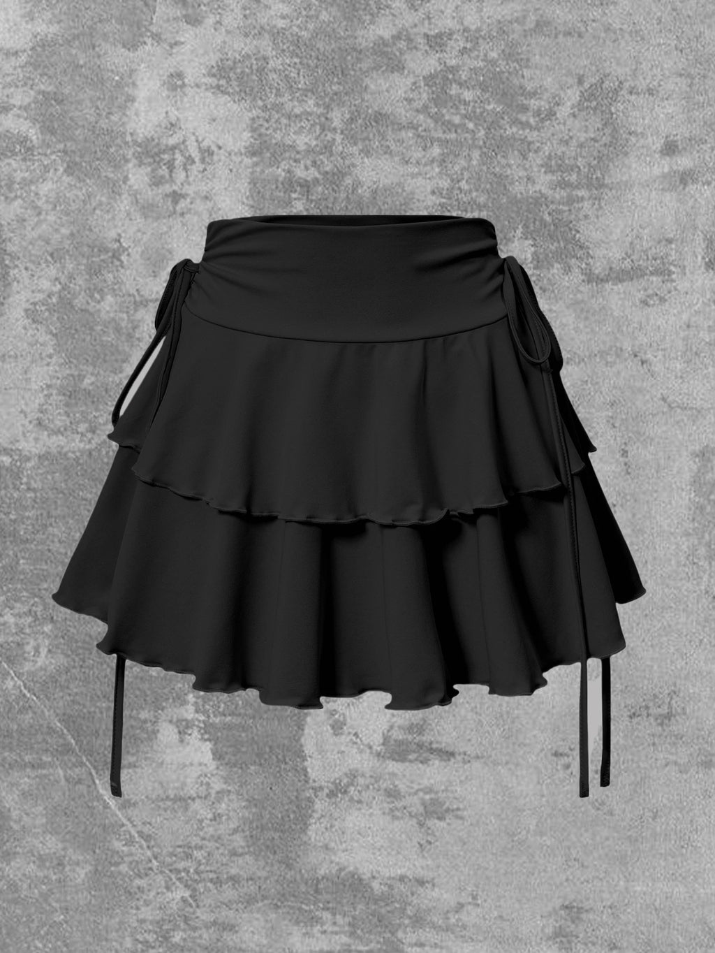 Minifalda Mujer Cintura Elástica Color Sólido