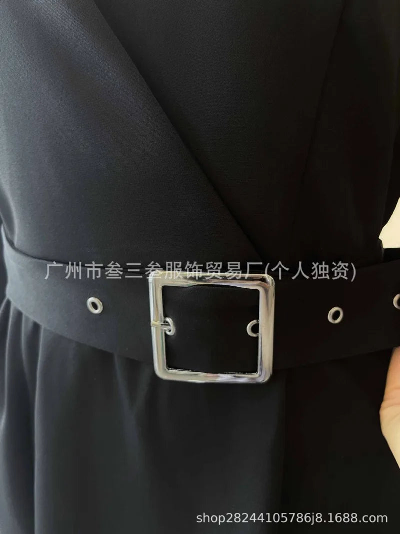 Work Dress - V Neck Wrap Bodycon Belt 2025