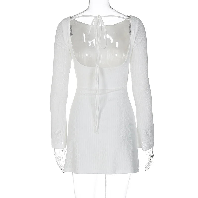 Vestido Mini Ajustado Manga Larga - Sexy Club Verano 2025