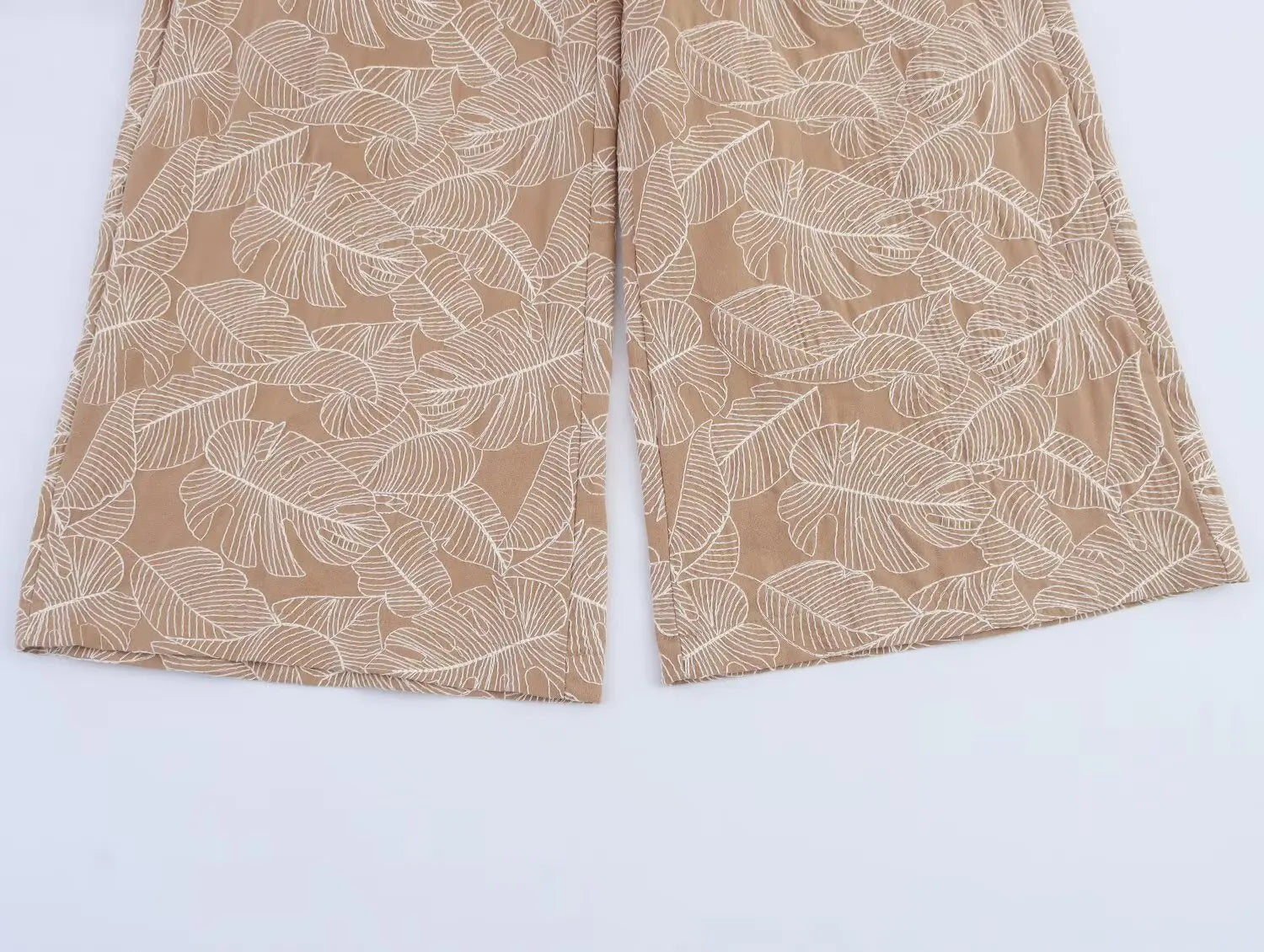 Conjunto Mujer Casual Top Bordado Pierna Ancha Holgado