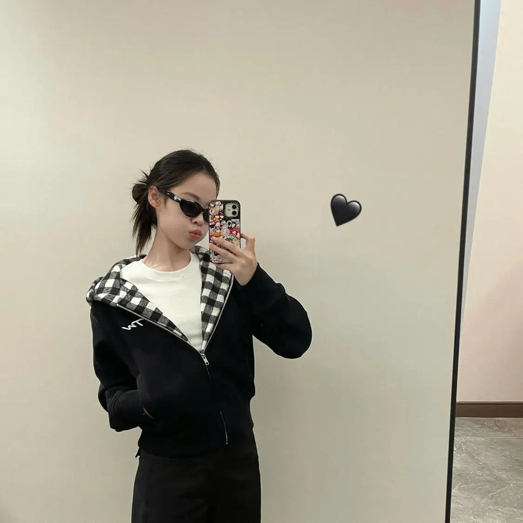 Polerón Mujer Corto Capucha Ajustado Moda Italiana