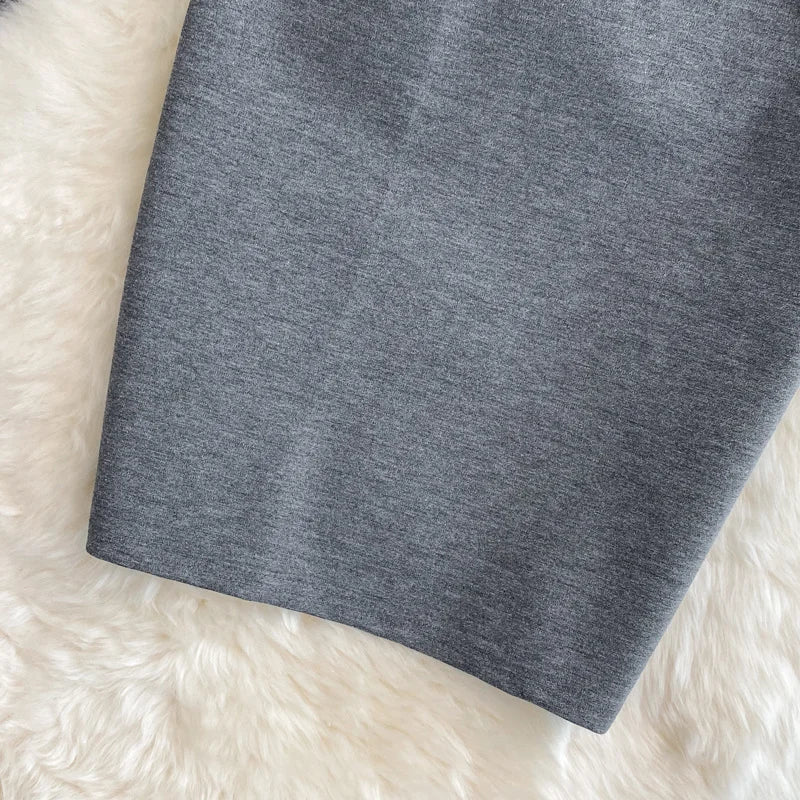 Solid Pencil Skirt - High Waist Office