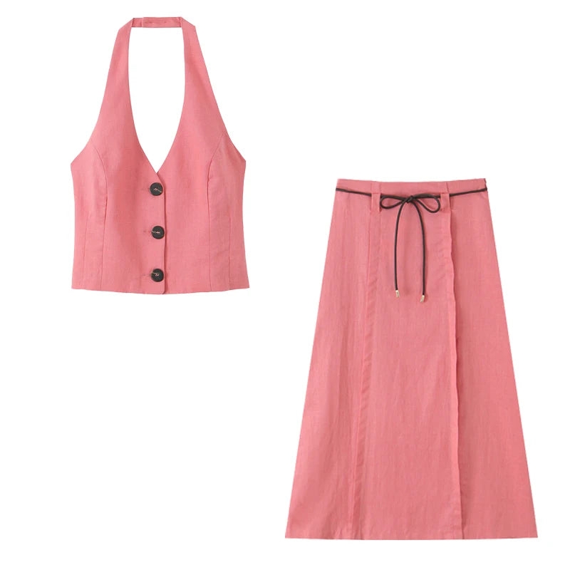 Two Piece Skirt Set Women Summer Suits 2025 Women's Pieces Festival Outfits New Arrivals Full Number Skirts Casual Sets