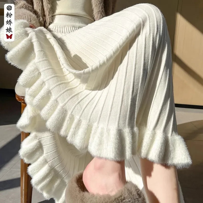 Falda Tejida Línea A Mujer Tiro Alto Swing