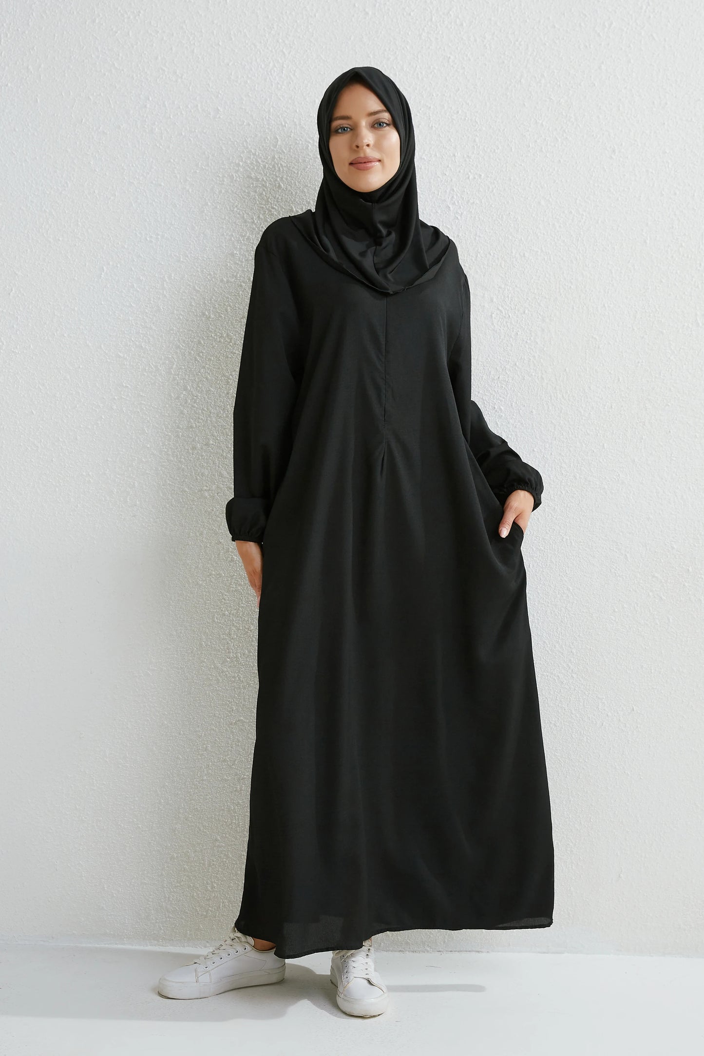 Muslim Maxi Dress - Floral Print Long Sleeve