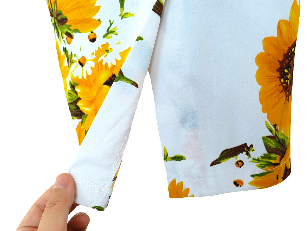 Office Dress - Bodycon Sunflower Vintage Pencil