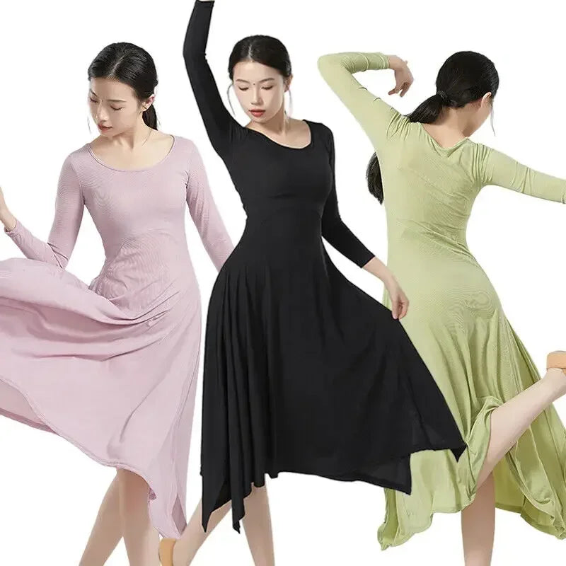 Vestido Danza Moderna Mujer Irregular Cuello U