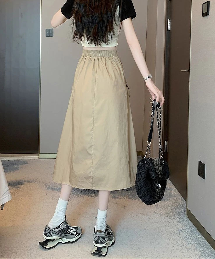 Drawstring Cargo Skirt - Stylish Elegant