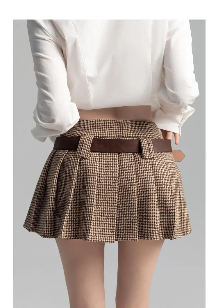Plaid Mini Skirt - Preppy Japanese Retro Style B